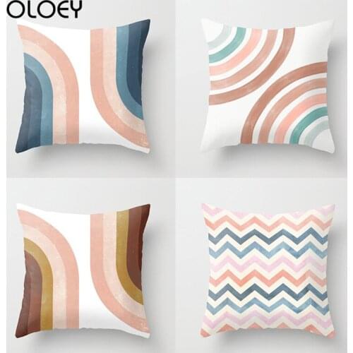 Modern Abstract Polyester Throw Pillow Case Vintage Riabnow Geometry Cushion Cover for Home Sofa Chair Square Pillowcase