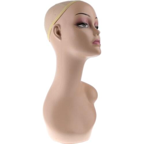 Free Standing Flesh Tone Famale Mannequin Head Wigs Display Head Bust Jewelry Sunglasses Earrings Scalf Diaplsy Model