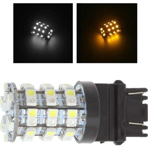 T25 3157 3528 60SMD 12V Bright White&Yellow Turn Signal Brake Tail Parking Running Light