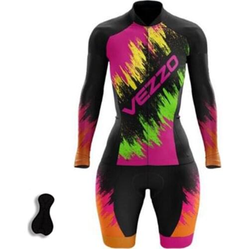 Cycling Skinsuit Set Womens Professional Triathlon Suit Long Sleeve shorts Shirt Racing Suit Sports Jersey One-pieces Jumpsuit