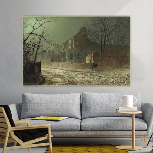 Yew Court, Scalby, 1870 by John Atkinson Grimshaw Canvas Oil Painting Artwork Poster Picture Wall Hanging Decor Home Decoration