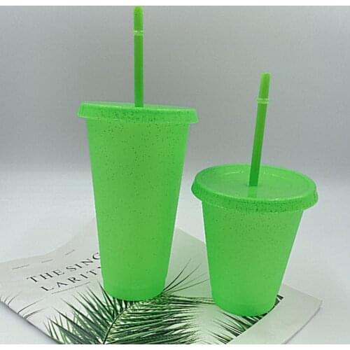 Green Portable Water Bottle Reusable High-capacity PP Straw Green Drinking Tumbler Cup for Office Students Kitchen Products