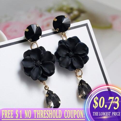 New Wedding Flower Earring Korean Earrings For Women Fashion Jewelry Colorful Vintage Cute Earrings 2020 For Best Friend Gift