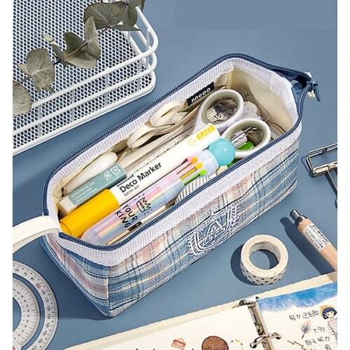 1pc Large-capacity Pencil Case Student Pencil Box Ship-shaped Pencil Cases Storage Bag A6449