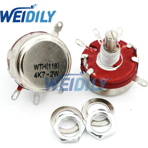 WTH118 2W 1A Potentiometer 4K7 4.7K ohm Single coil carbon film potentiometer