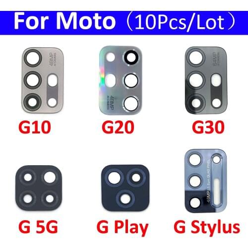 10Pcs/Lot, Rear Back Camera Glass Lens Cover For Motorola Moto G8 / G8 Plus / G8 Play With Ahesive Sticker