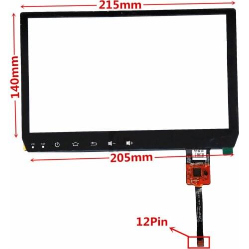12Pin ZP2093-9 Capacitive Universal Digitizer for Car DVD GPS navigation multimedia Touchscreen panel Glass
