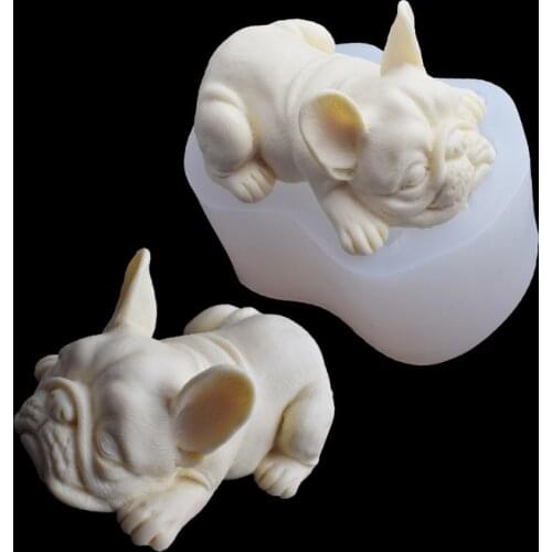 3D French Bulldog Soap Mold Silicone Mold for Fondant Chocolate Candy Cake Decorating Candle Silicone Molds for Soap Making
