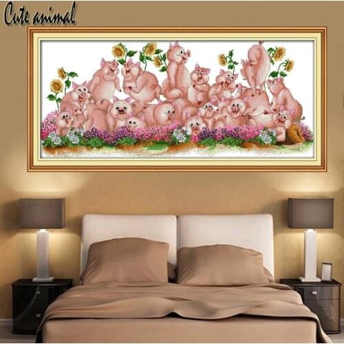 3D puzzel picture,full diamond embroidery cute animal pigs 5d diy diamond painting mosaic diamond art rhinestones embroidery