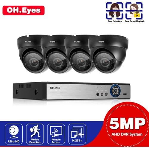 4CH 5MP AHD DVR Kit Home CCTV Monitoring Camera Security System Kit H.265 4MP Outdoor Waterproof Video Surveillance System Set