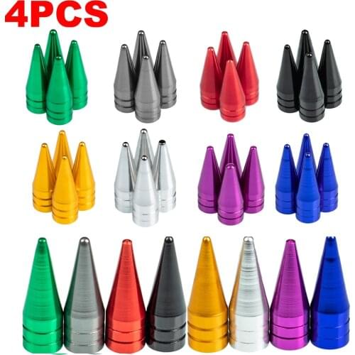 4pcs Universal Long Spiked Alloy Car Wheel Tire Valve Air Stem Dust Caps Cover Truck Auto Vehicle Motorcycle Bicycle Accessory
