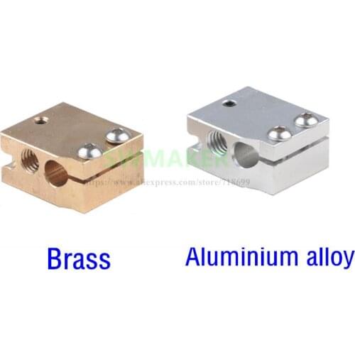 1pcs Brass/Aluminium alloy volcano High Temperature heater block cartridge type for thermistor/PT100 sensor V6 hotend 3D printer