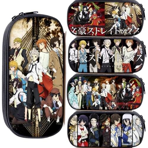 Bungou Stray Dogs Pencil Case Anime Pencil Bags Cartoon School Stationery Pen Case My Hero Academia Pen Bag Children Gifts