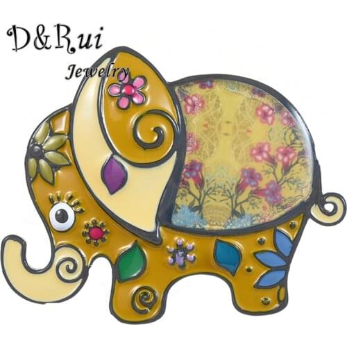 D&Rui Jewelry Colorful Lucky Elephant Pins & Brooches High Quality Women Mens Enamel Animal Beautiful Pins Brooch Best Gifts
