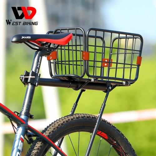 WEST BIKING Multifunctional Bike Rack Rear Cargo Luggage Carrier Trunk Adjustable MTB Bicycle Basket Alloy Shelf Cycling Racks