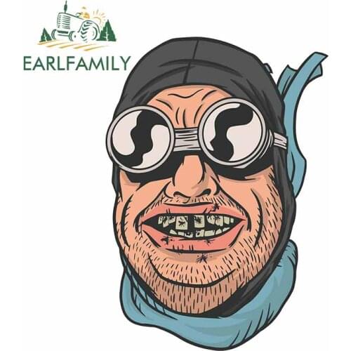 EARLFAMILY 13cm x 9.4cm for Motorcyclists Glass Anime Car Stickers Trunk Windshield Cartoon RV Decal Cartoon Motorcycle Graphics