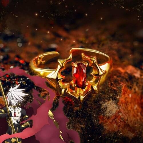 Fate Apocrypha Ring S925 Sliver Jewelry Religious Anime Ring Cosplay Karna Karuna Lancer Figure Model Gift