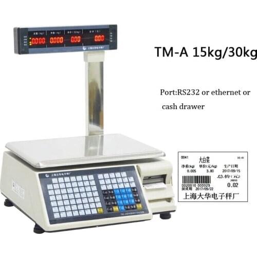 Counter Type Print Barcode Electronic Weighting Scales for Supermarket