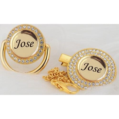 MIYOCAR Personalized any name 11 colors bling simple bling pacifier and pacifier clip BPA free dummy bling unique design P1