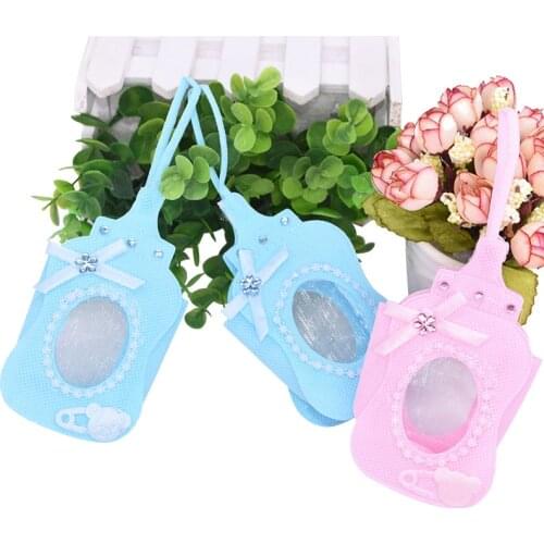 6/12pcs Souvenirs Gifts Bag Baby Bottle Candy Bags Baby Shower Birthday Party Decor Christening Baptism Favour Chocolate Packing