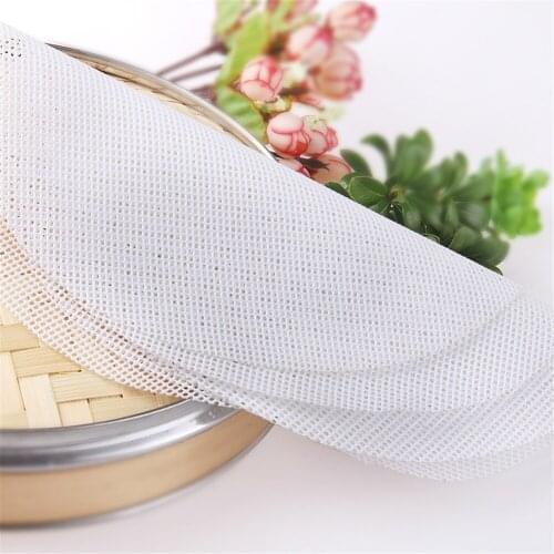Sell well, Reusable Kitchen Silicone Steamer Mesh Non-stick Pad Round Shape Dumplings Mat Steam Buns Baking Pastry Dim Sum Mesh