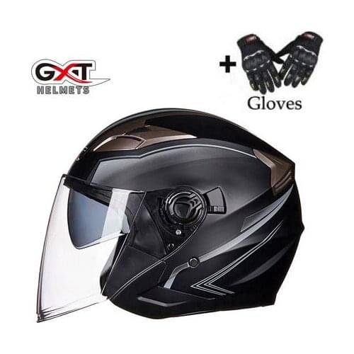 Motorcycle Helmet Half Face ABS Double Lens Helmet Motorbike Helmet Electric Safety Moto Casque for Women/Men Casco Moto