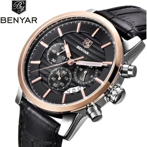 2018 BENYAR Fashion Chronograph Sport Mens Watches Top Brand Luxury Military Quartz Watch Clock Relogio Masculino Reloj Hombre