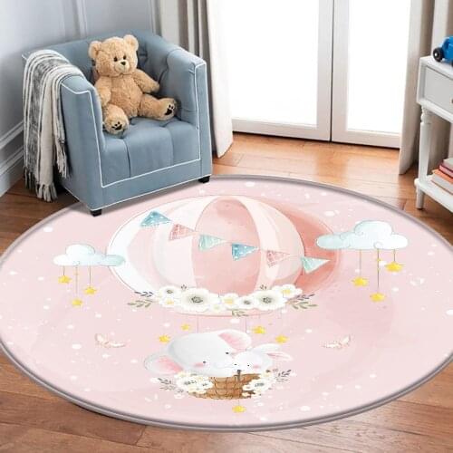 Soft Anti-slip Children Baby Play Crawling Game Mat Home Living Room Area Rug Cartoon Bedroom Rug Cute Elephant Carpet Kids