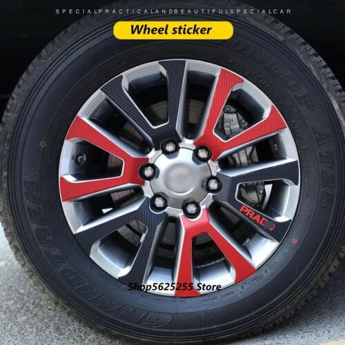 Wheel Stickers Refit Carbon Fiber Stickers Variable Color For Toyota Prado 150 2018 2019 2020 Accessories Car Decoration