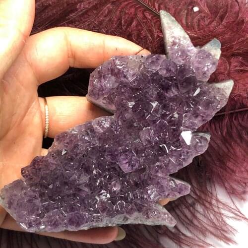 Natural stone amethyst cluster quartz crystals healing stones reiki decoration & stone craft