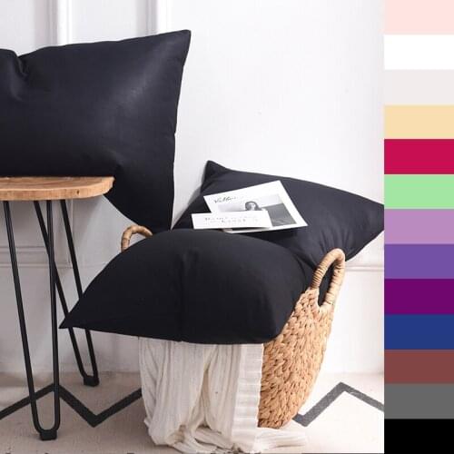 Custom Pillow case 70*70 Pure Cotton Luxury Solid Pillowcase 50*70 50*75 Decorative Pillow Cover Bedding for Hotel Black
