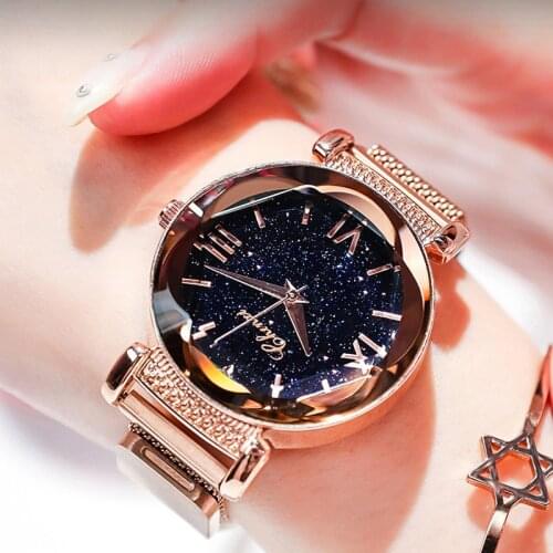 2020 New Elegant Temperament Watch Fashion Starry Shiny Dial Delicate Disc Flower Edge Design Watch Gift For Ladies