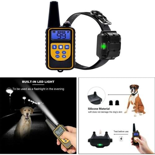 Dog Training Collar - Rechargeable Collars for Dogs with Remote, Beep, Vibration and Shock, Waterproof, 875 Yard Remote Range