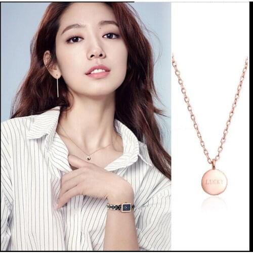 2019 Trendy Charm Silver Color LUCKY Letter Necklaces For Women Simple Long Statement Necklaces Girls Party Gift Colar