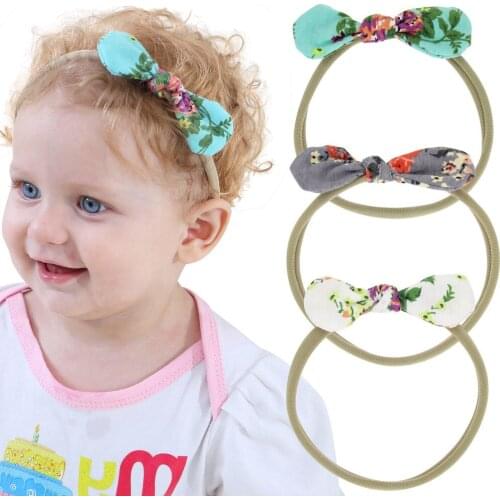 Baby girl headband Infant hair accessories Floral Tie bows Flower newborn Headwear tiara headwrap Gift Toddlers Ribbon bandage