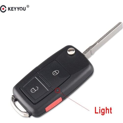 KEYYOU Flip Folding 2+1 Buttons Remote Flip Folding Car Key Shell For Volkswagen Vw Jetta Golf Passat Fob Auto Car Key Case
