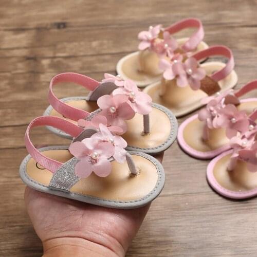 Hot Summer Children Girls Flower Sandals Kids Fashion Genuine Leather Shoes 0-18M