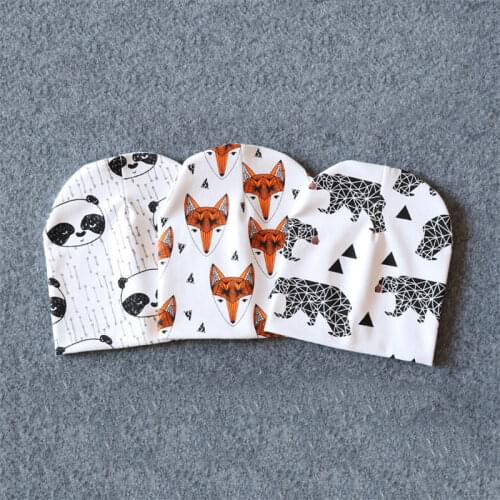 0-3 Years Baby Cotton Printing Caps for Toddler Boy Girl Infant Beanie Hat Spring Autumn Winter Childrens Hats Newborn Caps