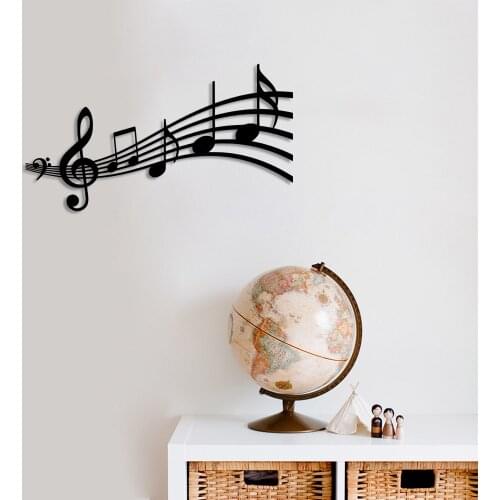 Solfes Key and Lined Notes Wall Room Accessory Wooden Table 50x27cm