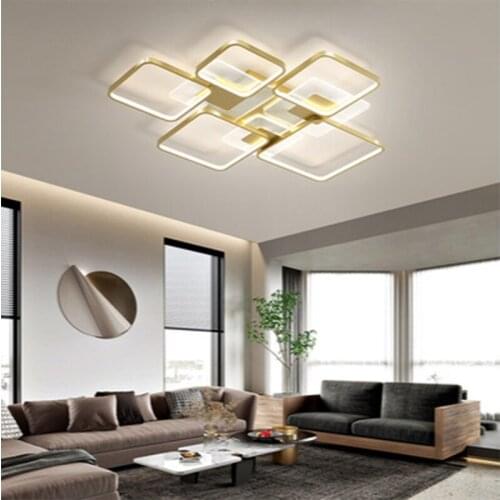 Modern square LED bedroom black ceiling lamp living room balcony lighting kitchen restaurant dimming lamp wholesale