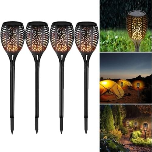 LED Solar Flame Torch Lamp Outdoor Lights Solar Garden Light Flickering Waterproof Lamp Courtyard Balcony Lawn Path Spotlight