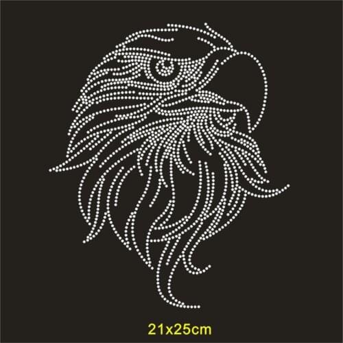 Rhinestone Iron On Transfer Hotfix Bling Garment Rhinestone Applique Thermal Patches Eagle T-Shirt Stickers Craft Applique