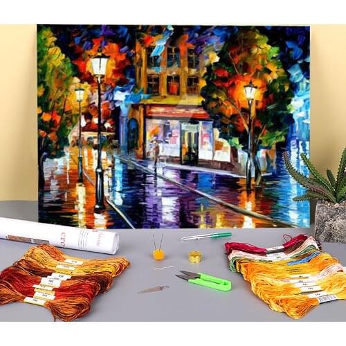 Sleeping Gibraltar Printed Fabric 11CT Cross Stitch Embroidery Full Kit DMC Threads Sewing Craft Needlework Handmade Mulina