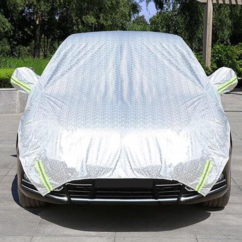 Universal Half Car Cover Sunshade Cover Outdoor Sun Reflection Aluminum Film Waterproof Auto Cover For Sedan Hatchback SUV