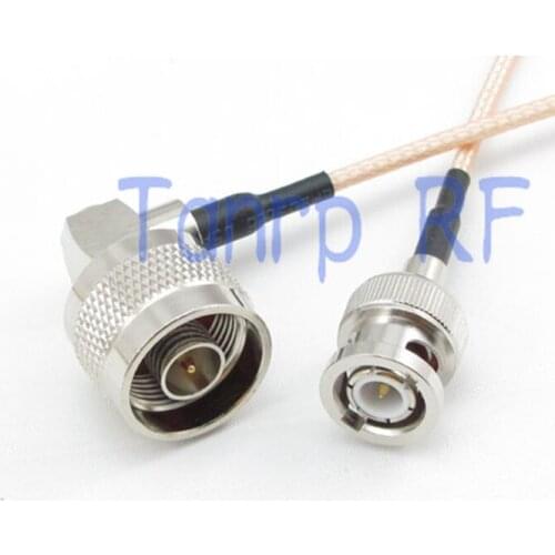 1PCS RG316 extension cable 3FEET N male right angle to BNC male plug RF adapter connector 1M Pigtail coaxial jumper cable