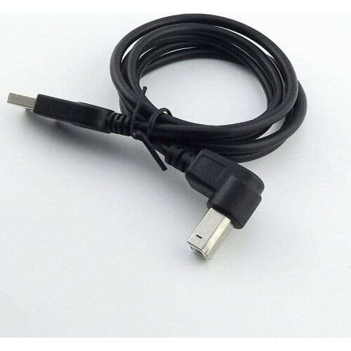 1pc USB 2.0 Printer Cable Type A Male to B Male Up Angled Scanner Cord Black 3ft/1m