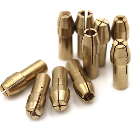 10Pcs Mini Metal Drill Chucks Adapter 0.5mm-3.2mm Dremel Chucks Chuck Adapter Micro Collet Brass For Power Rotary Tool