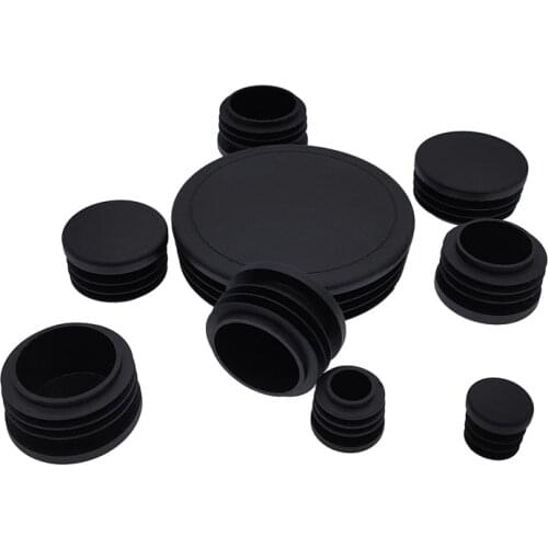 10PCS Plastic circular pipe plug Furniture Leg plug Anti Slip Feet Protector Pad Black Plastic round tube cap plug