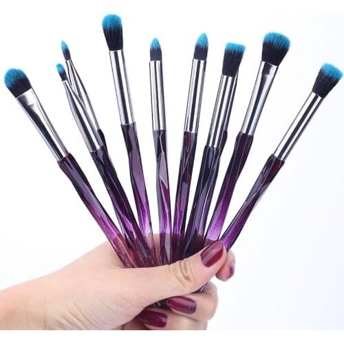 10pcs glass rod Makeup brush tool natural brush set tool professional powder compact compact high quality highlighter lip glaze