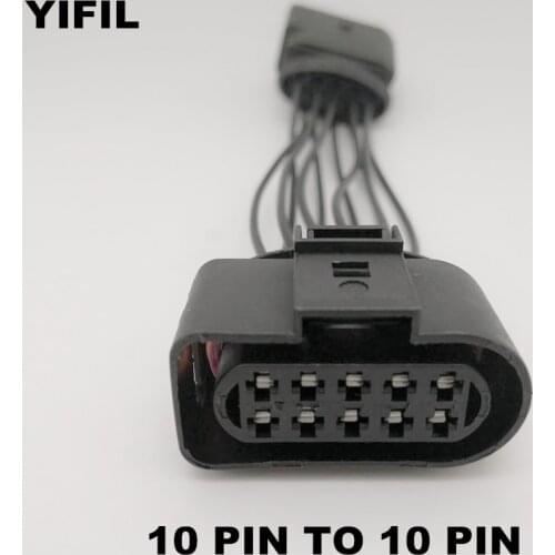 2set/lot 10 Pin To 10 Pin Male Female Headlight Plug Headlamp Connector With Pigtail For Audi A3 VW Jetta Mk4 Passat B7 CC Golf